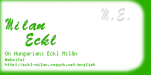 milan eckl business card